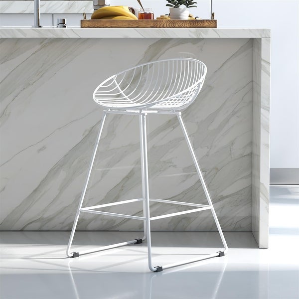 Ellis Wire Counter Stool， White