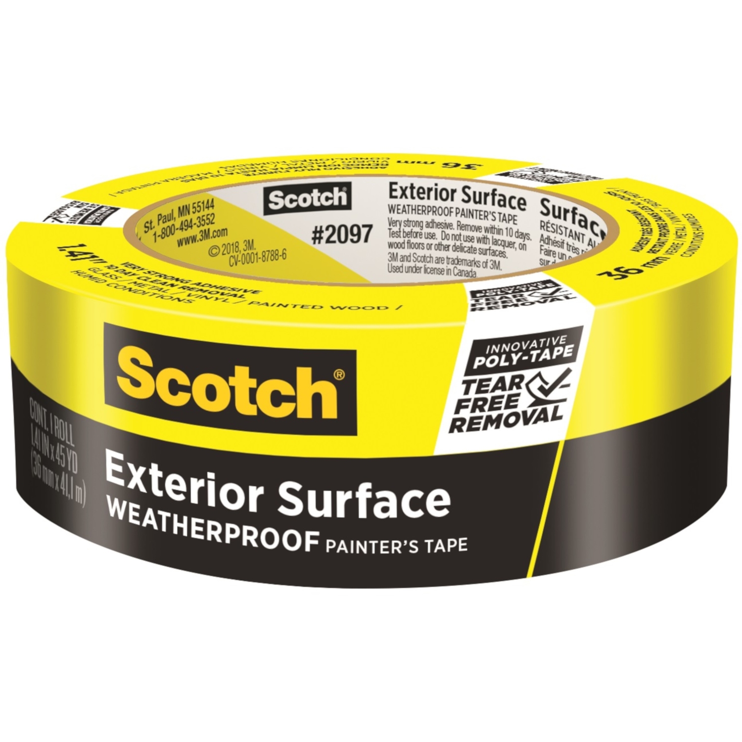 Scotch 1.41 in. W X 45 yd L Yellow High Strength Painter-u0027s Tape 1 pk