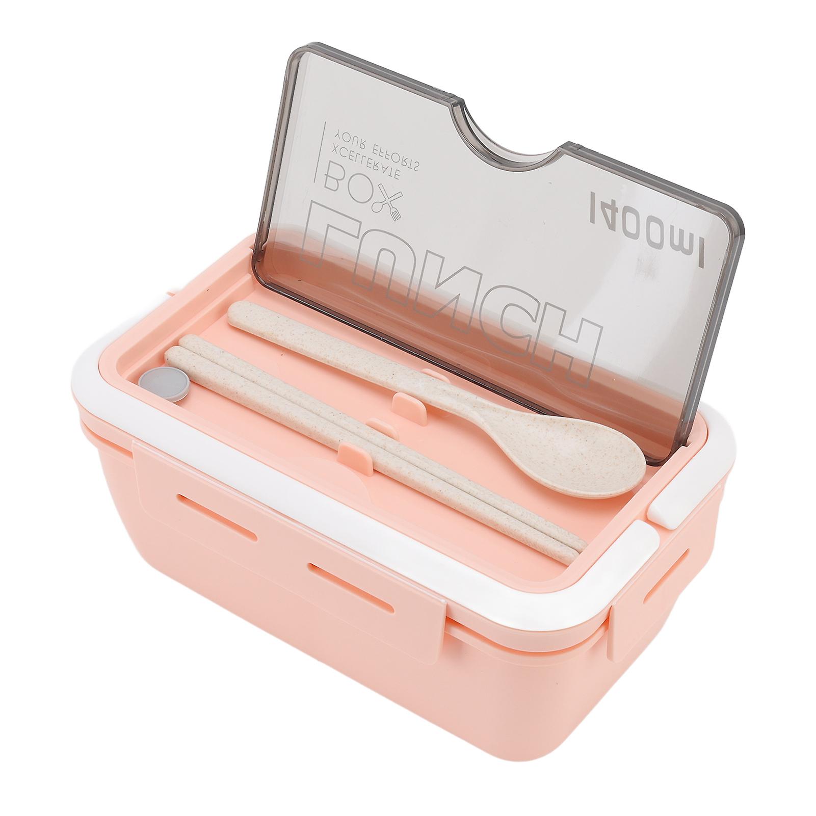 3 Compartments Bento Boxes 1400ml Large Capacity Good Sealing Thermal Lunch Box for Kids Students Workers School Office Pink