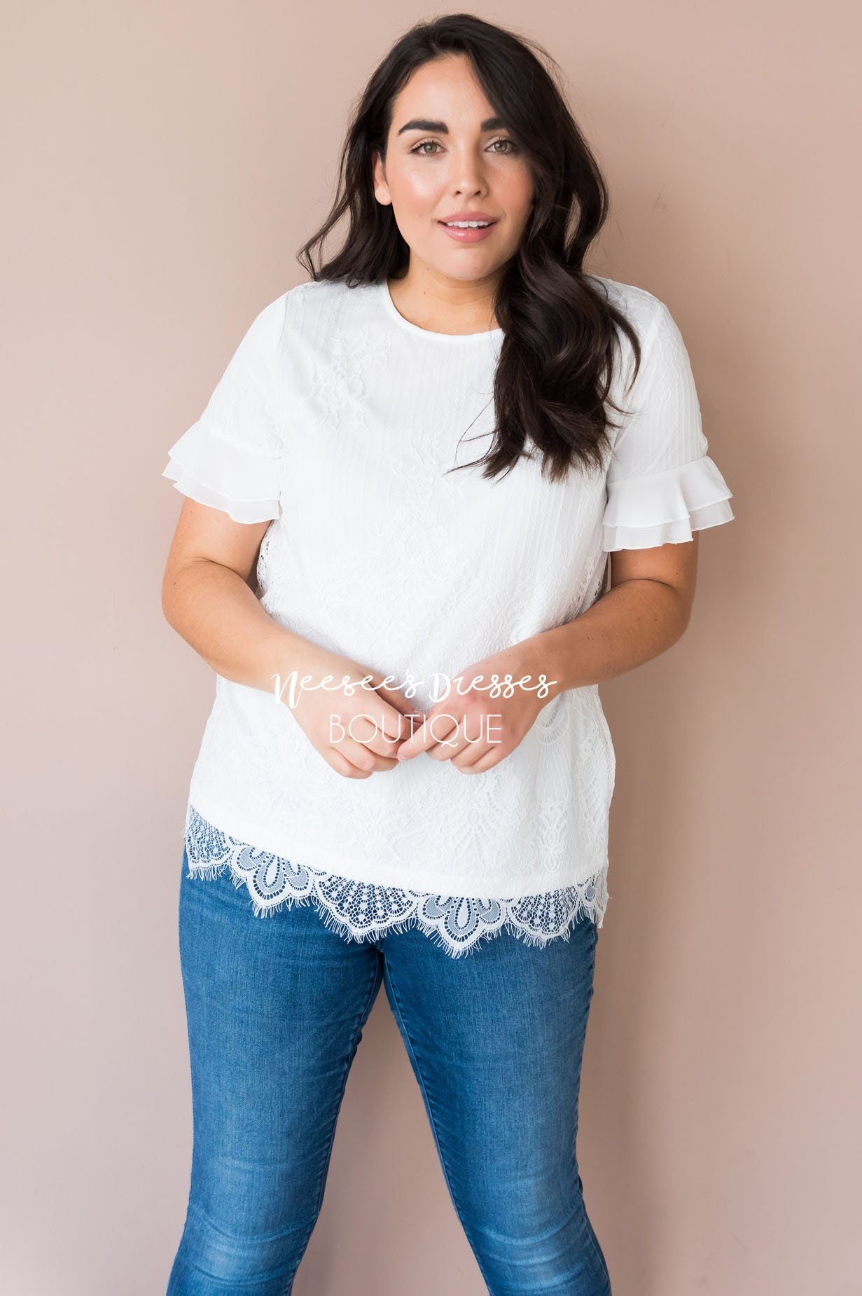 New Favorite Modest Lace Blouse