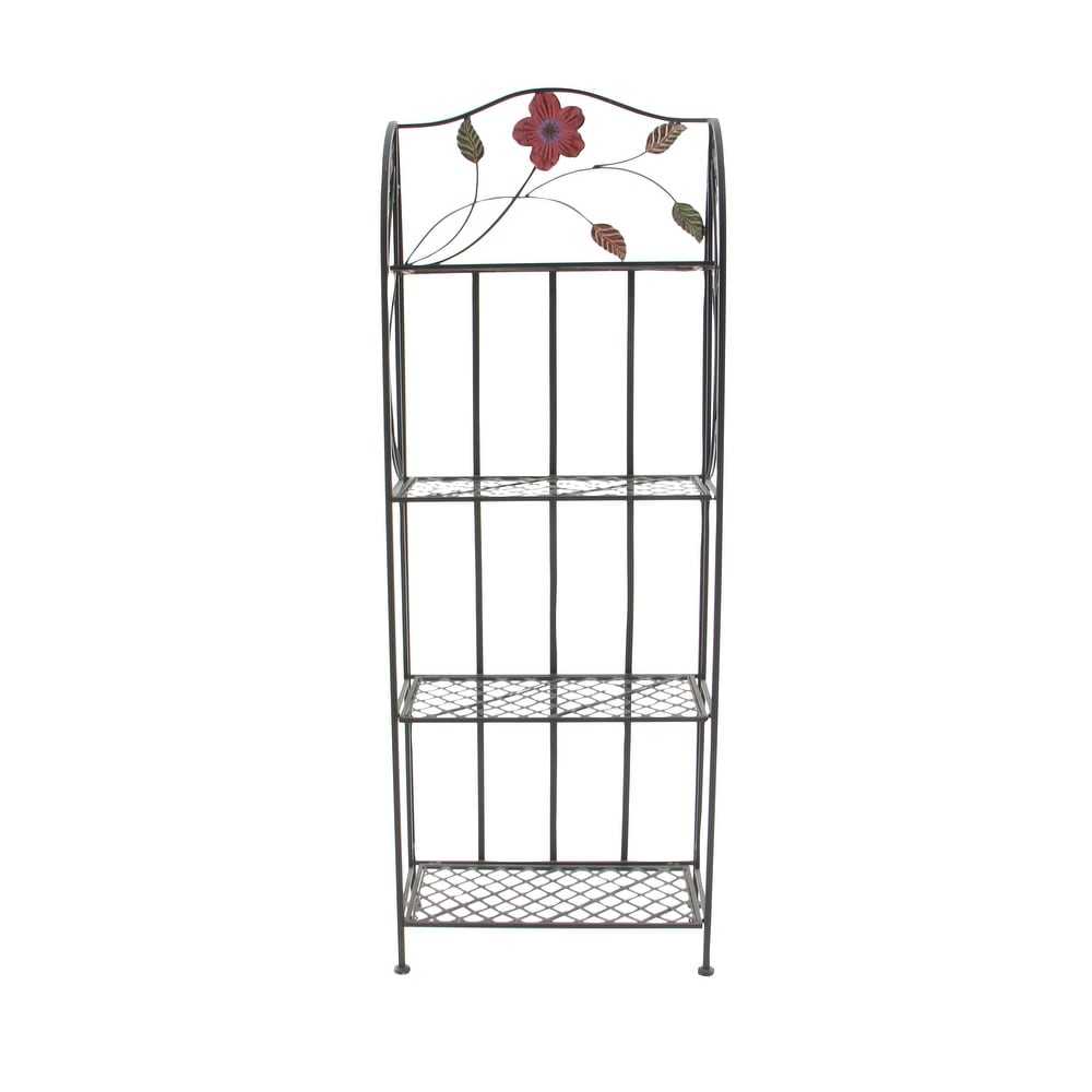 Black Metal Traditional Bakers Rack 68 x 25 x 12   25 x 12 x 68