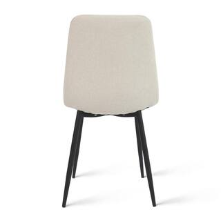 Elevens Fabric Beige Upholstered Dining Side Chair (Set of 6) BINGO-BEIGE-6