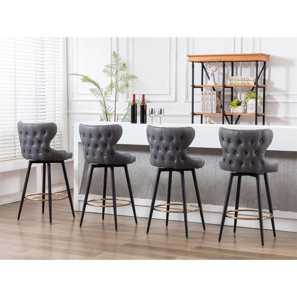 Modern 180°Swivel Bar Stool Chair for Kitchen Set of 2