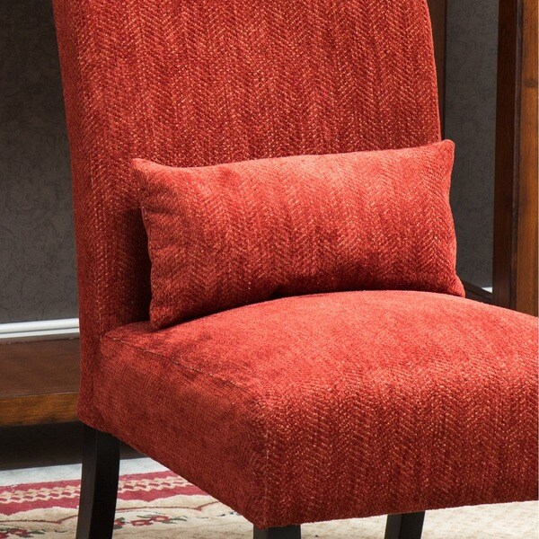 Porch and Den Vista Armless Chenille Accent Chair w/ Kidney Pillow