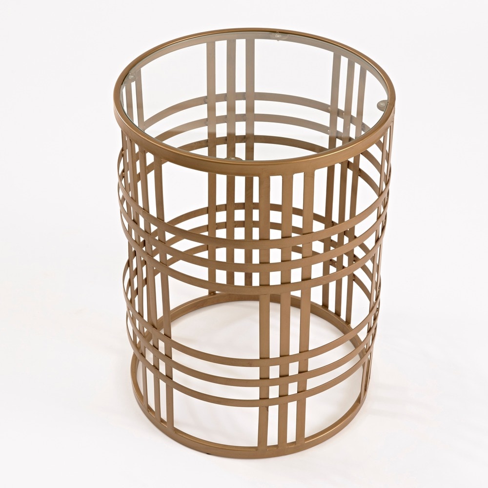 FirsTime   Co. 'Weave' Metal Barrel End Table