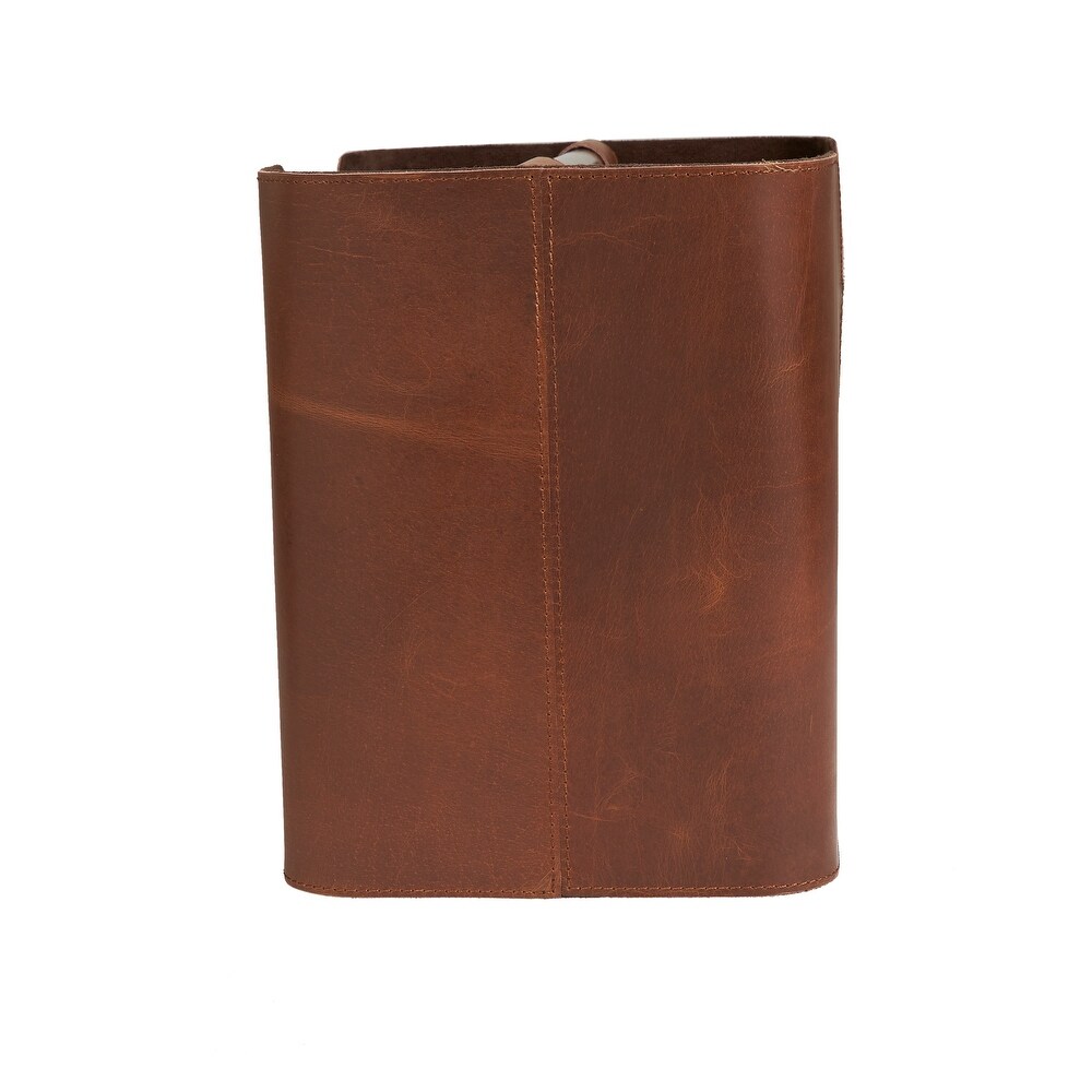 Brown or Light Gray Leather Magazine Holder with Divided Inside