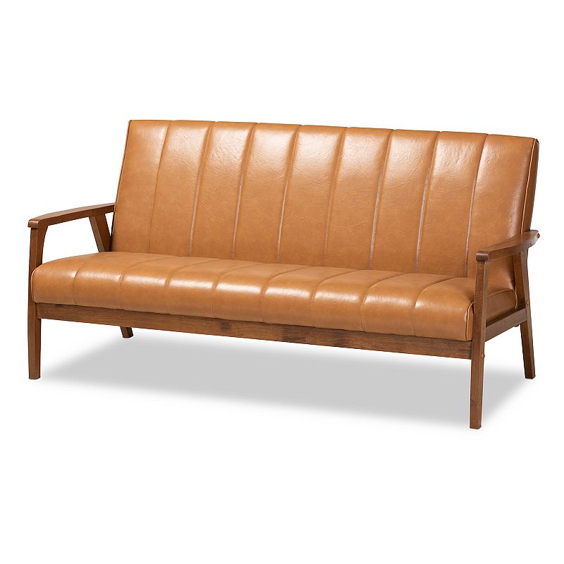 Baxton Studio Nikko Brown Sofa