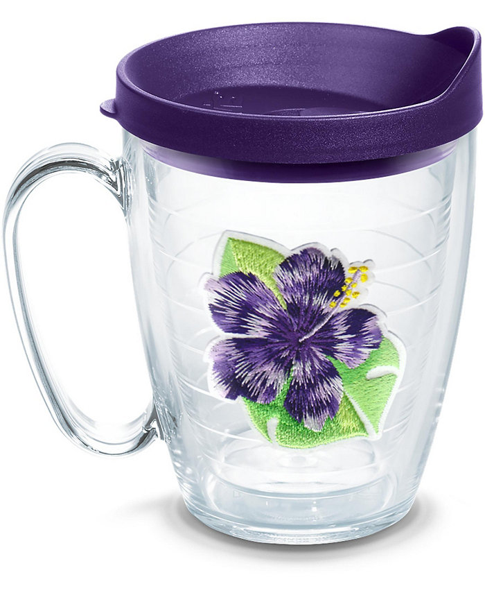 Tervis Tumbler Tervis Island Tropical Hibiscus Collection Made in USA Double Walled  Insulated Tumbler Travel Cup Keeps Drinks Cold and Hot 16oz Mug Island Hibiscus Purple