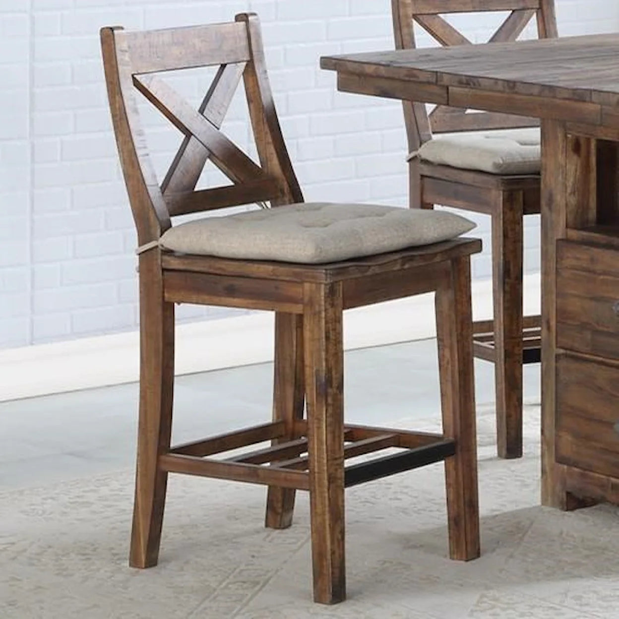 Rustic Wood Dining 5-Pc Set - Extendable (60x30-48) Pub Height - New