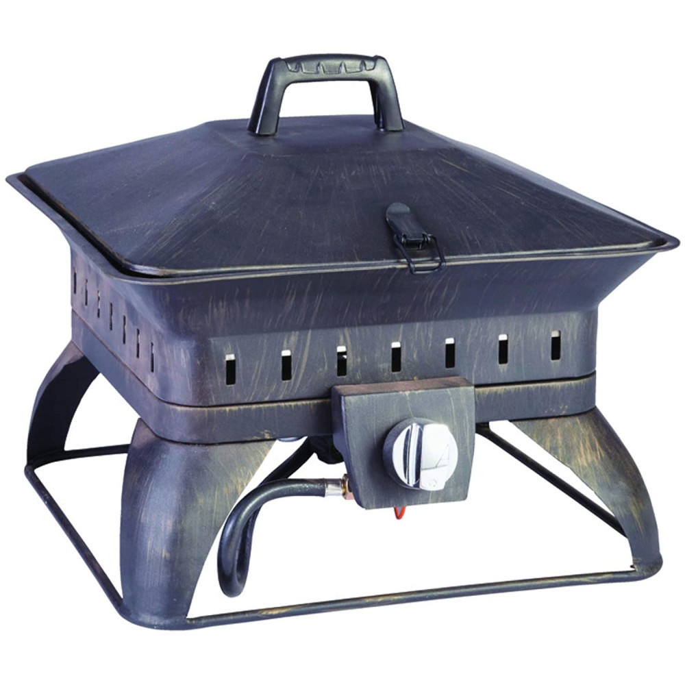 Living Accents Fire Pit Porcelain/Steel Portable Square Propane