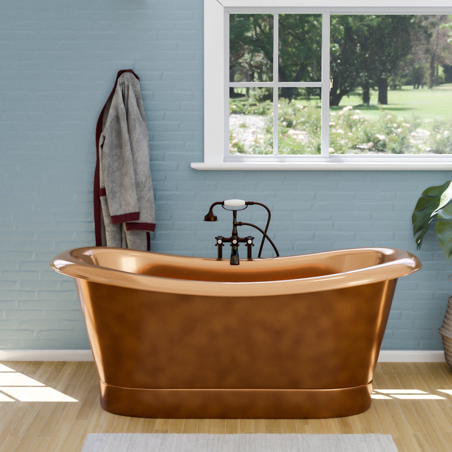 Chopin 70″ Copper Double Slipper Tub