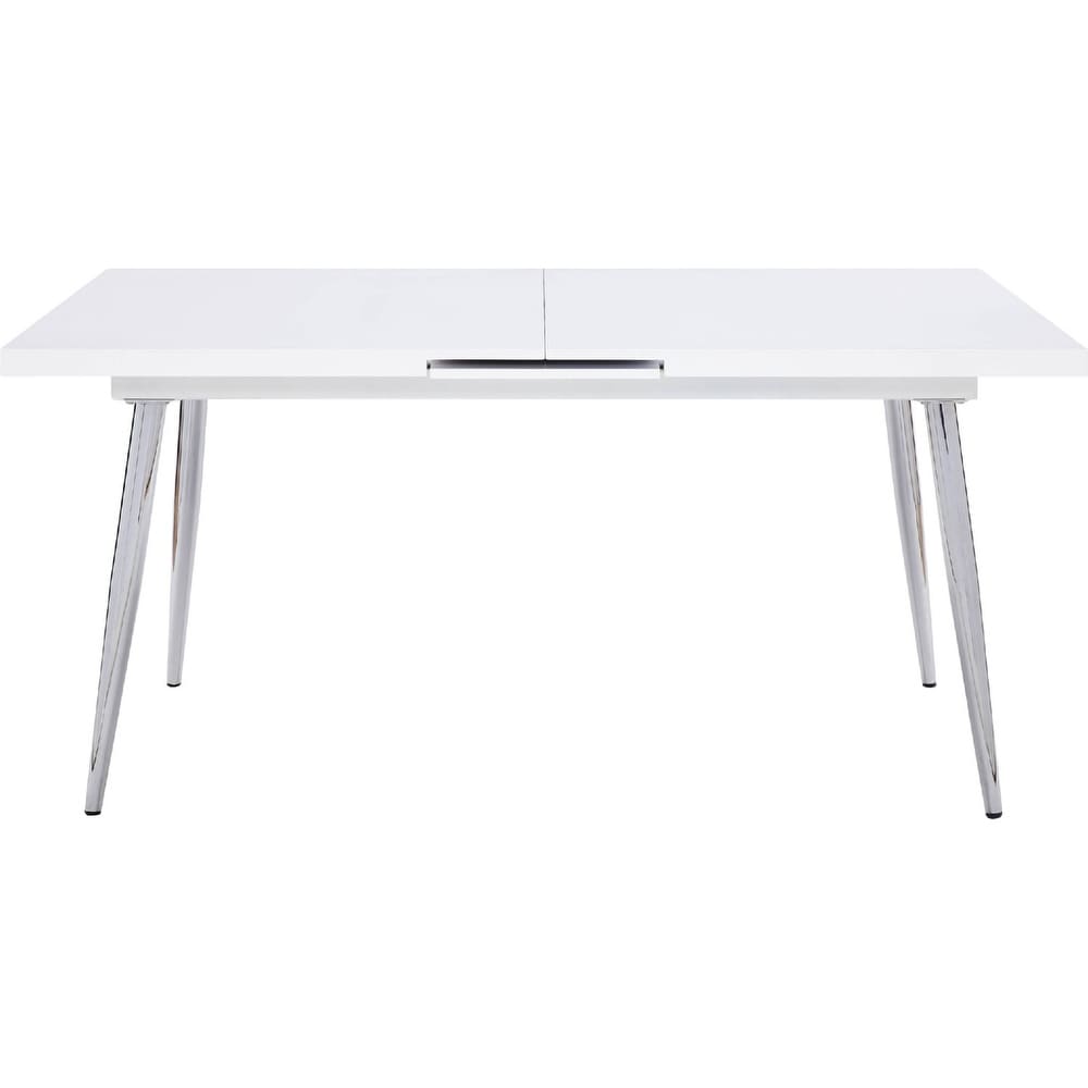 Rectangular Dining Table with High Gloss Top in White