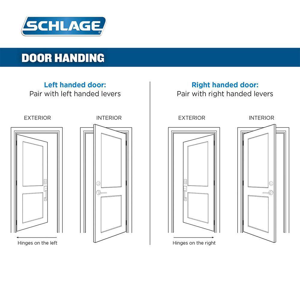 Schlage Merano Satin Nickel Right Handed Dummy Door Handle F170 MER 619 RH