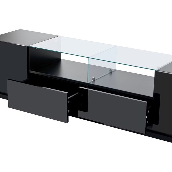 TV Stand with LED Color Changing Lights，for TVs Up to 70