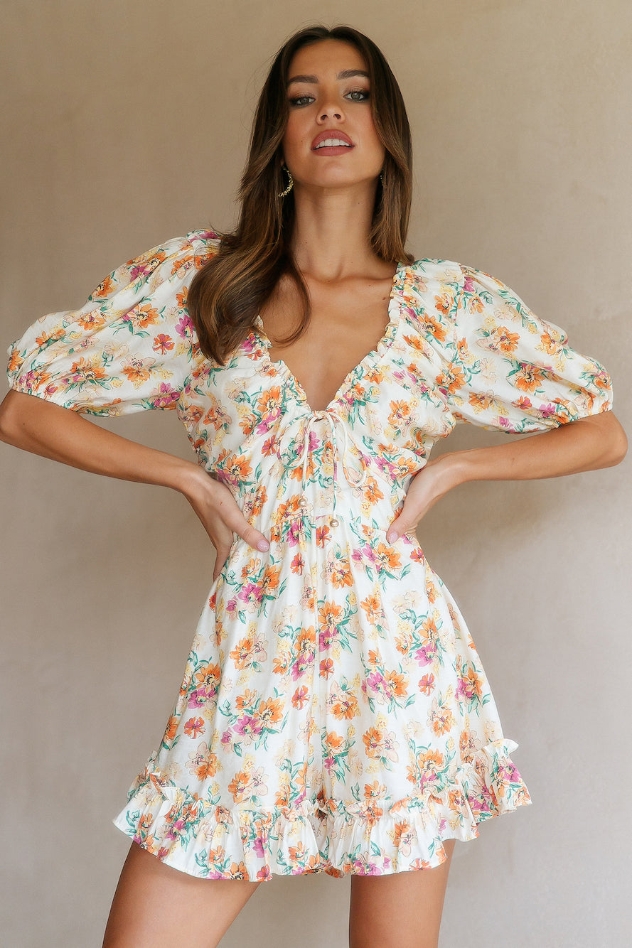 Taking Flight Romper Floral