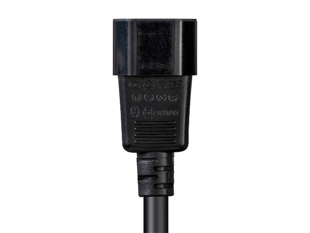 Monoprice Extension Cord 8 Feet Black Iec 60320 C14 To Iec 60320 C13 14awg 15a 100 250v For Powering Computers Monitors And Other