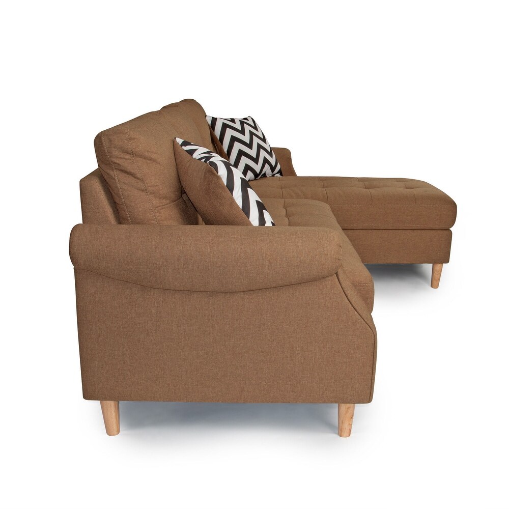 Poundex Reversible Sectional Set W/ 2 Accent Pillows