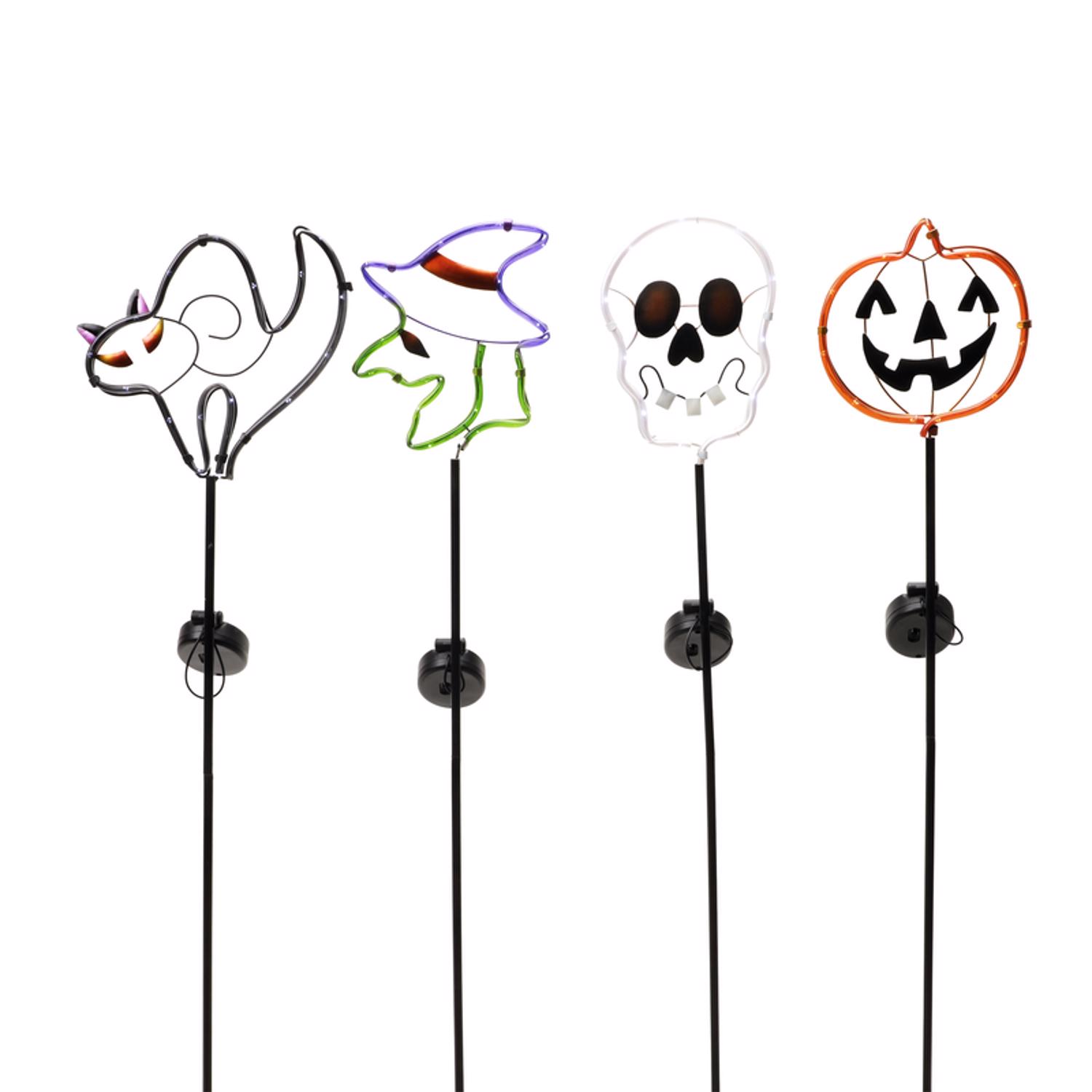 Alpine Assorted Metal 23.3 in. H Halloween Solar Garden Stake