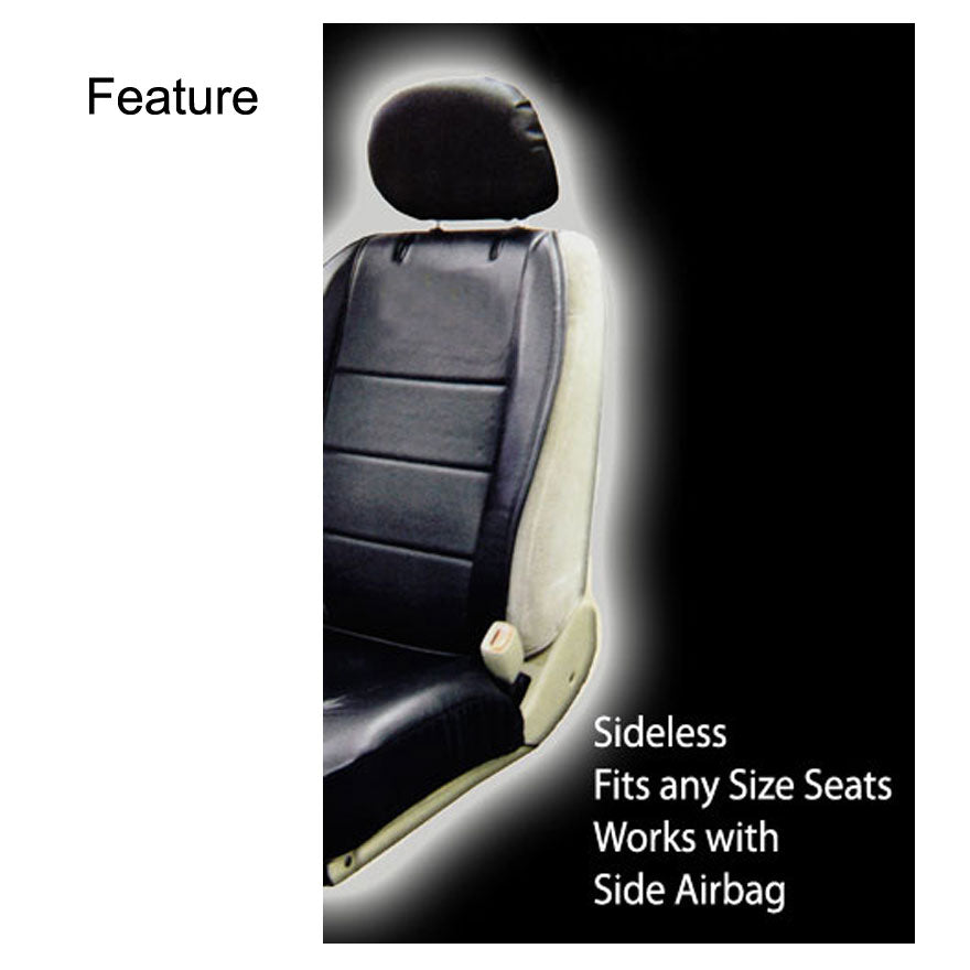 New Pair of Nissan Logo Universal Sideless Faux Leather Seat Covers with Headrest Cover Set and Air Freshener