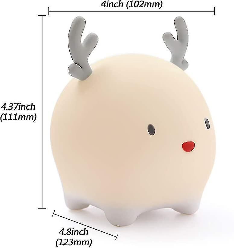 Night Light， Cartoon Deer Pat Light Bedside Lamp， Battery Operated Night Light For Kids