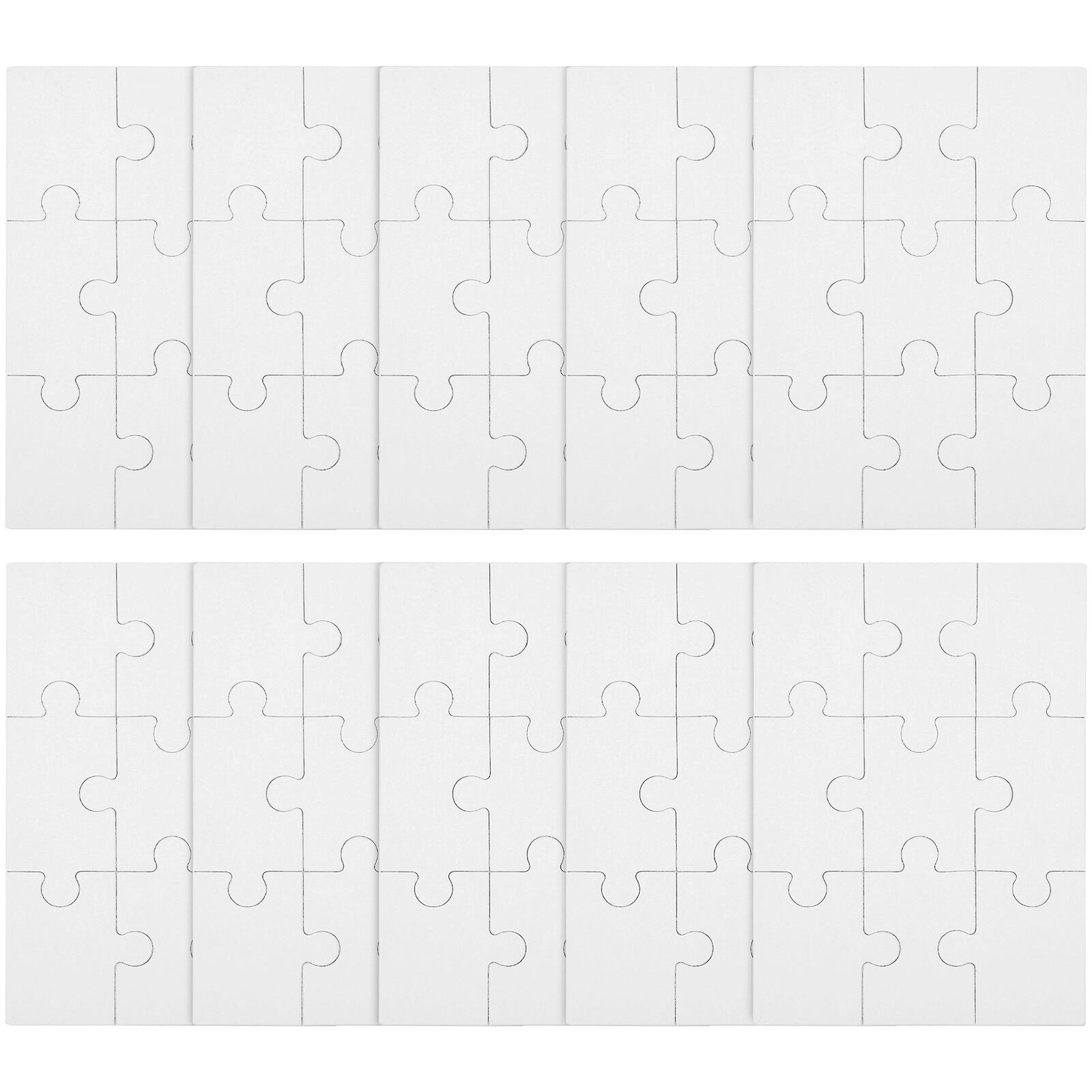 10 Sheets Of Diy Blank Puzzles Drawing Blank Puzzle Diy Blank Graffiti Puzzle Pieces