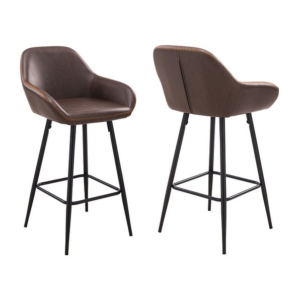 Willow Upholstered Vintage 26in Bar Stool with Metal Legs (SET OF2)