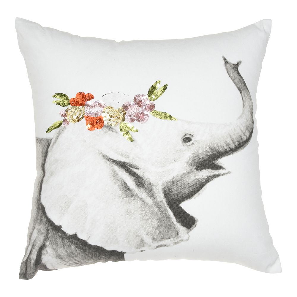 Mina Victory Floral Elephant Throw Pillow