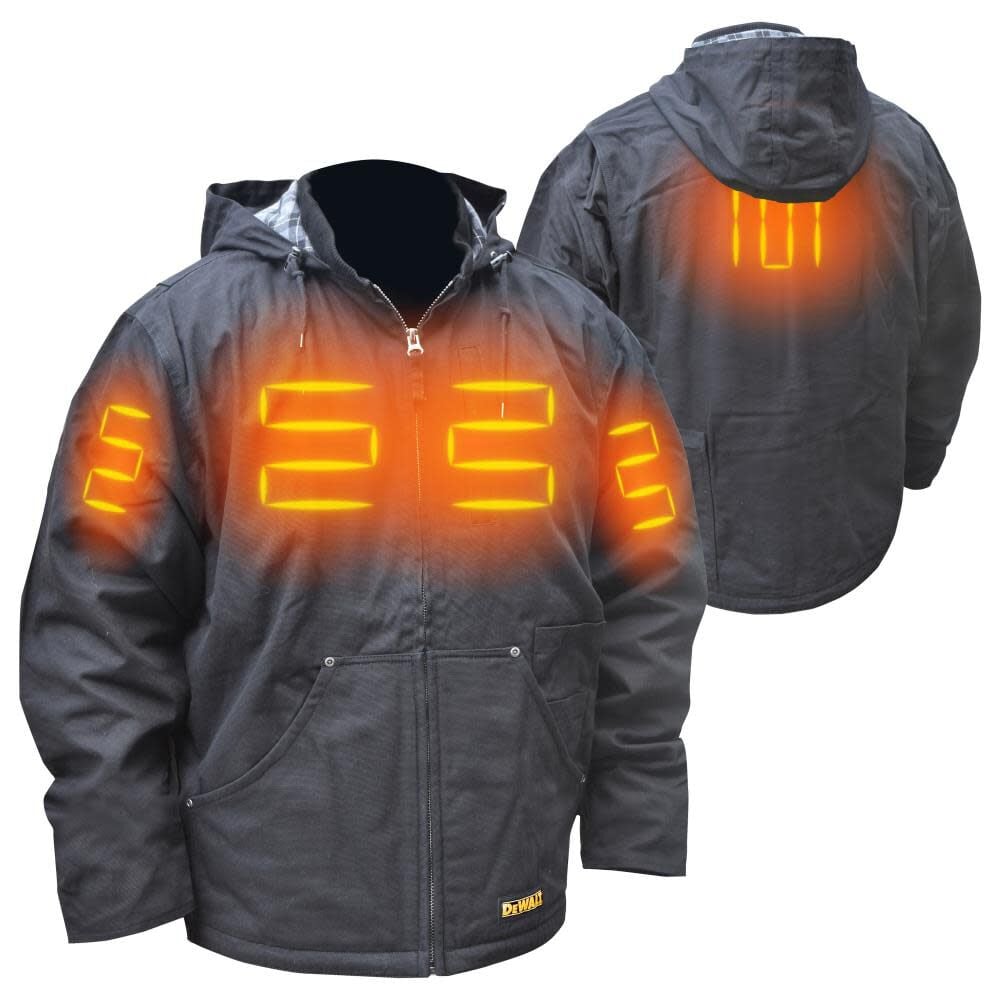 DW Unisex Heavy Duty Heated Kit Black Work Jacket 2X DCHJ076ABD1-2X from DW