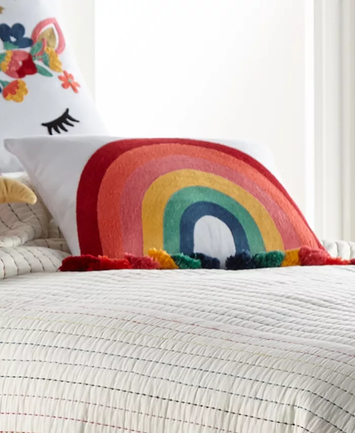 Levtex Art Boema Chantal Rainbow Fringe Decorative Pillow， 11 x 18