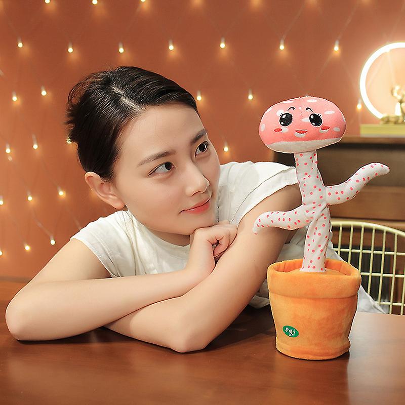 Dancing Mushroom Toy That Repeats What You Say! With Glowing Singing Recording Cute Mushroom Stuffed Animal Kids Toy Birthday Xmas Gifts