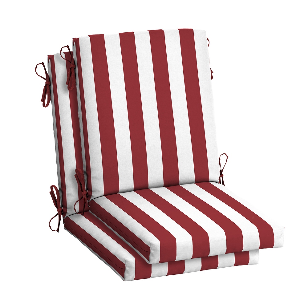 Arden Selections Outdoor Cabana Stripe 44 x 20 in. High Back Dining Chair Cushion