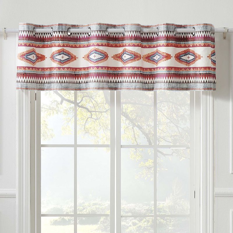 Greenland Home Kiva Western Boho Grommet Style Window Valance， 84 W x 16 L