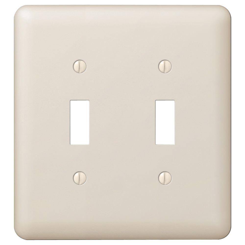 Hampton Bay Declan 2 Gang Toggle Steel Wall Plate - Almond 935TTALHB