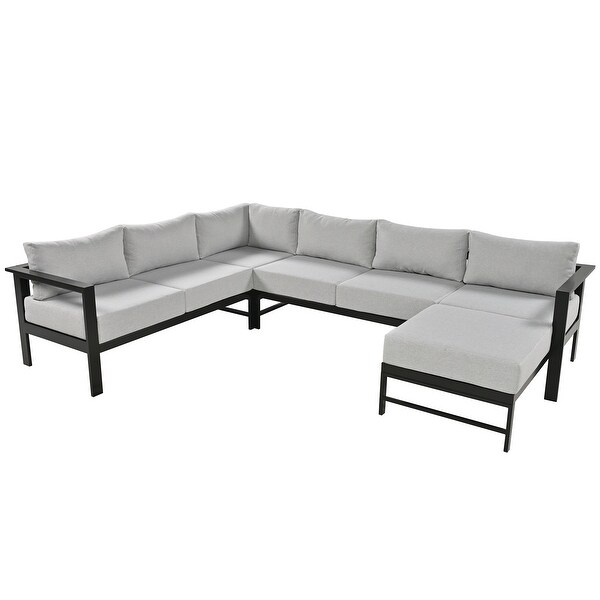 5pcs Patio Ushape Modular Combination Upholstered Sofa Furniture Set