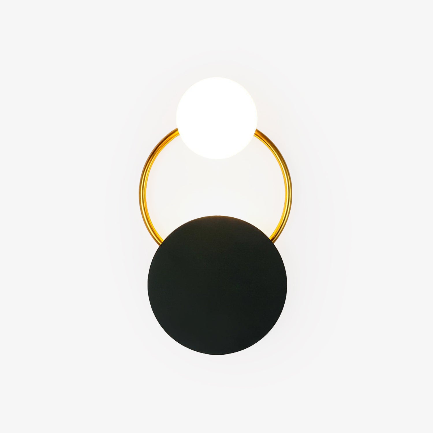 Black Circular Rings Wall Lamp