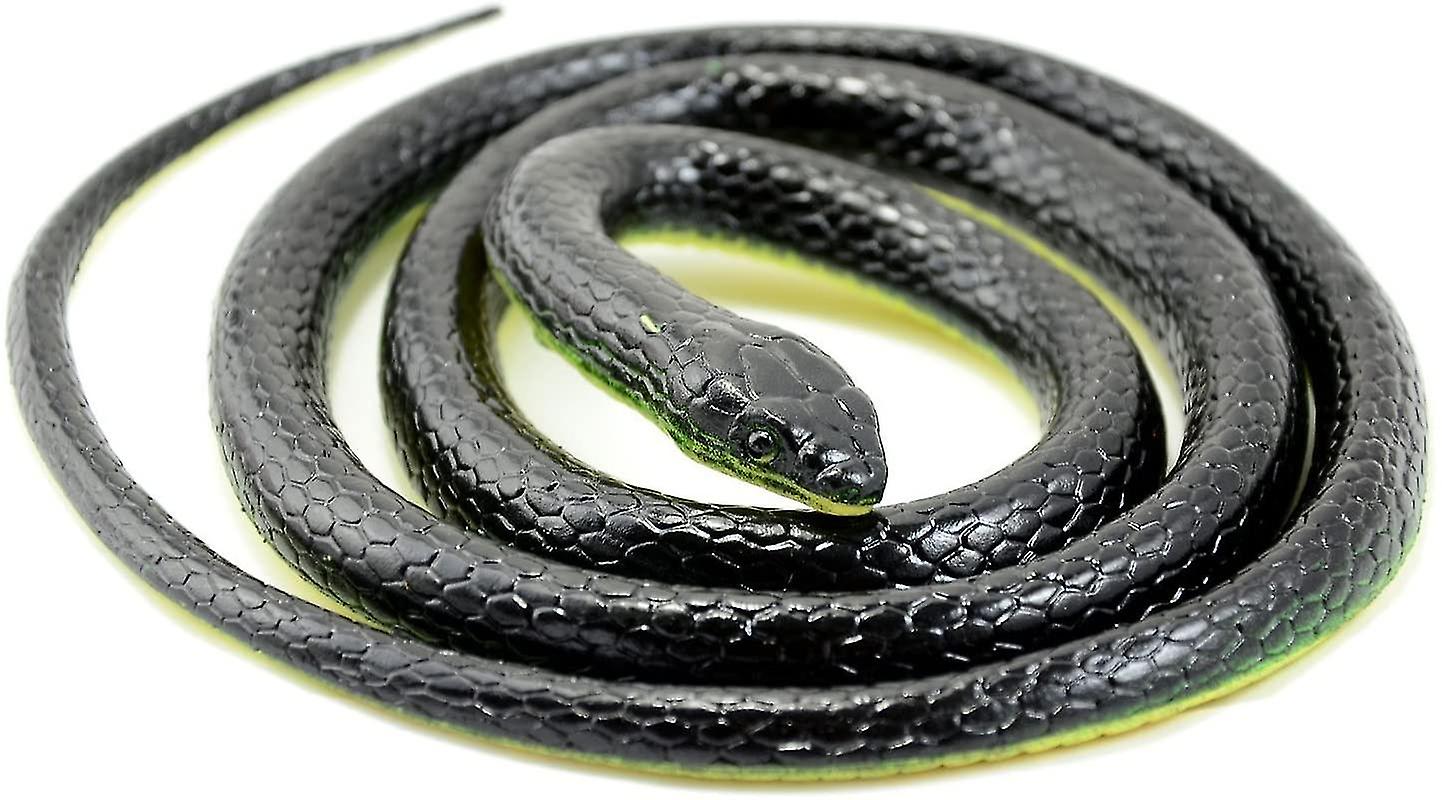 Miman Realistic Fake Rubber Snake Toys Black Fake Snakes That Look Real Prank Stuff Cobra Snake 49 Inch Long