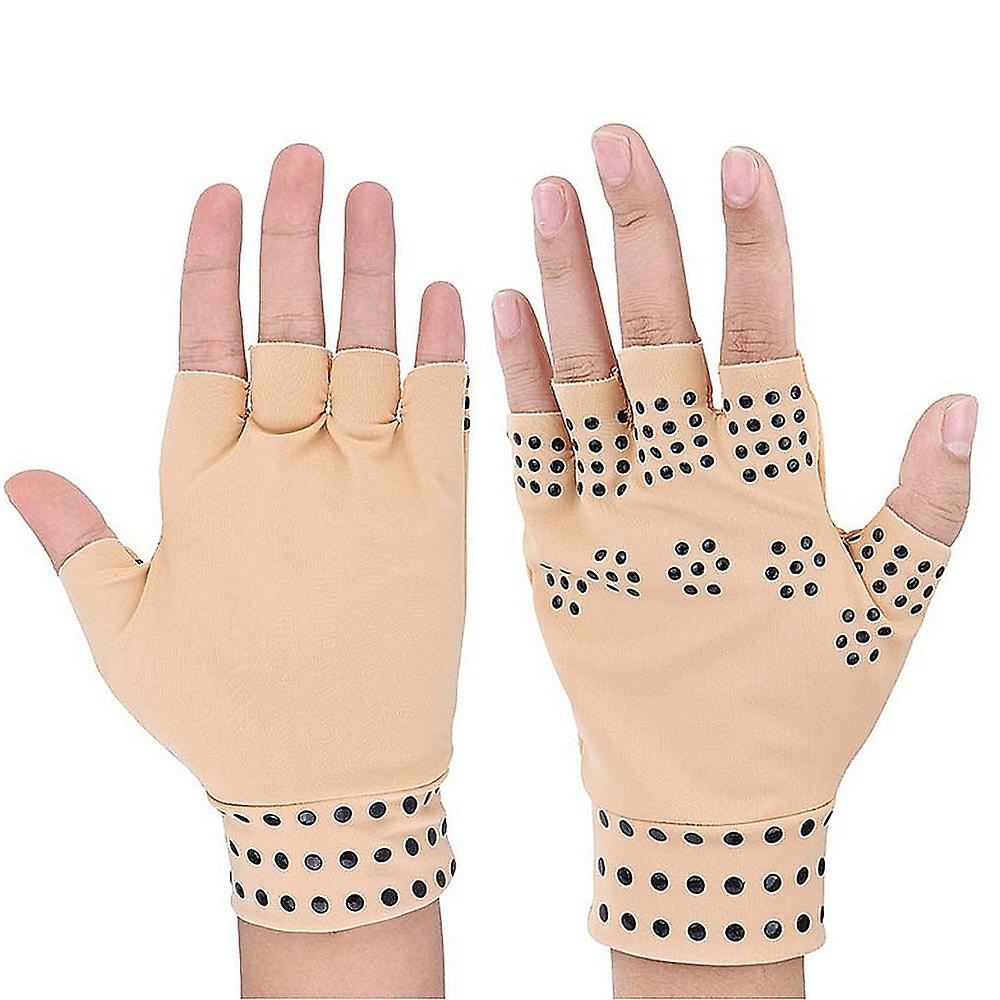 1 Pair Magnetic Fingerless Gloves Anti Arthritis Pain Relief Compression Therapy Heal Joints