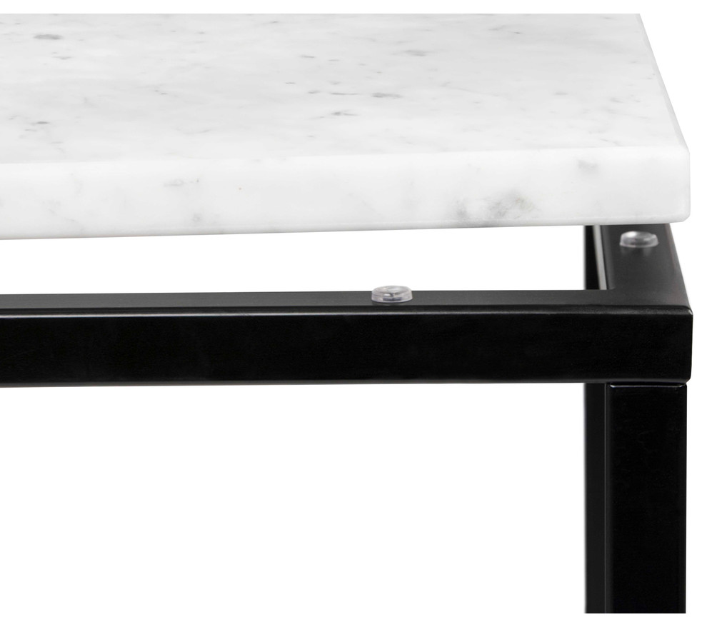 Modern Square Marble  ampMetal Side Table   Contemporary   Side Tables And End Tables   by Plush Pod Decor  Houzz