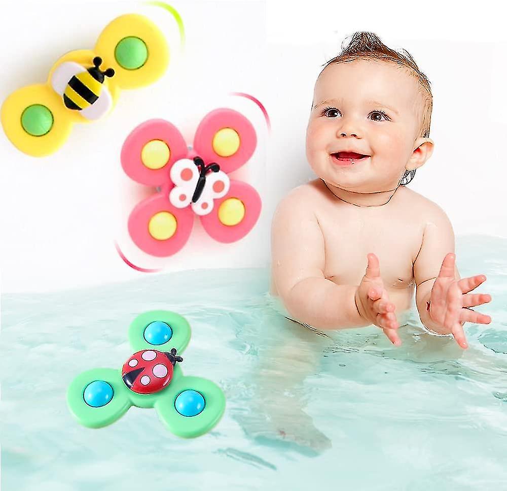 Bath Toys Baby Bathtub Toys， Cartoon Animal Rotating Suction Cups Toys Sensory Toys For Toddler