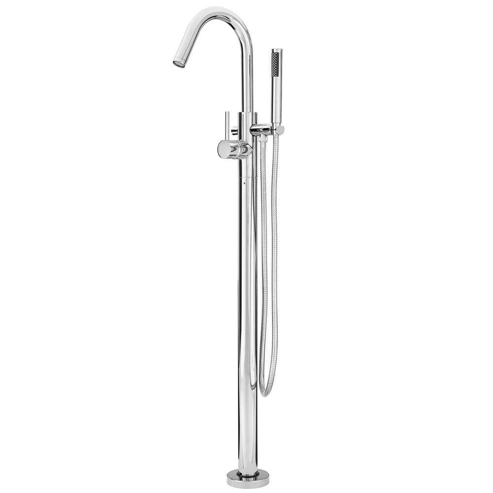 Pfister Modern Single-Handle Free Standing Tub Filler in Polished Chrome (Valve not Included) LG6-1MFC