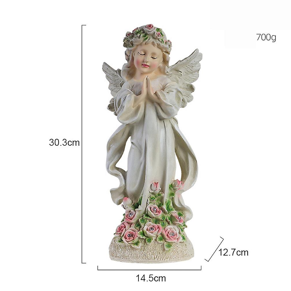 Solar Flower Fairy Angel Resin Crafts Garden Statues Sculptures Outdoor Ornament Crafts