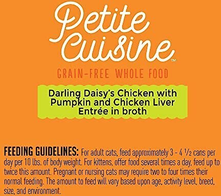 Petite Cuisine Darling Daisy's Chicken with Pumpkin and Chicken Liver Entree in Broth Grain-Free Wet Cat Food， 2.8-oz， case of 24