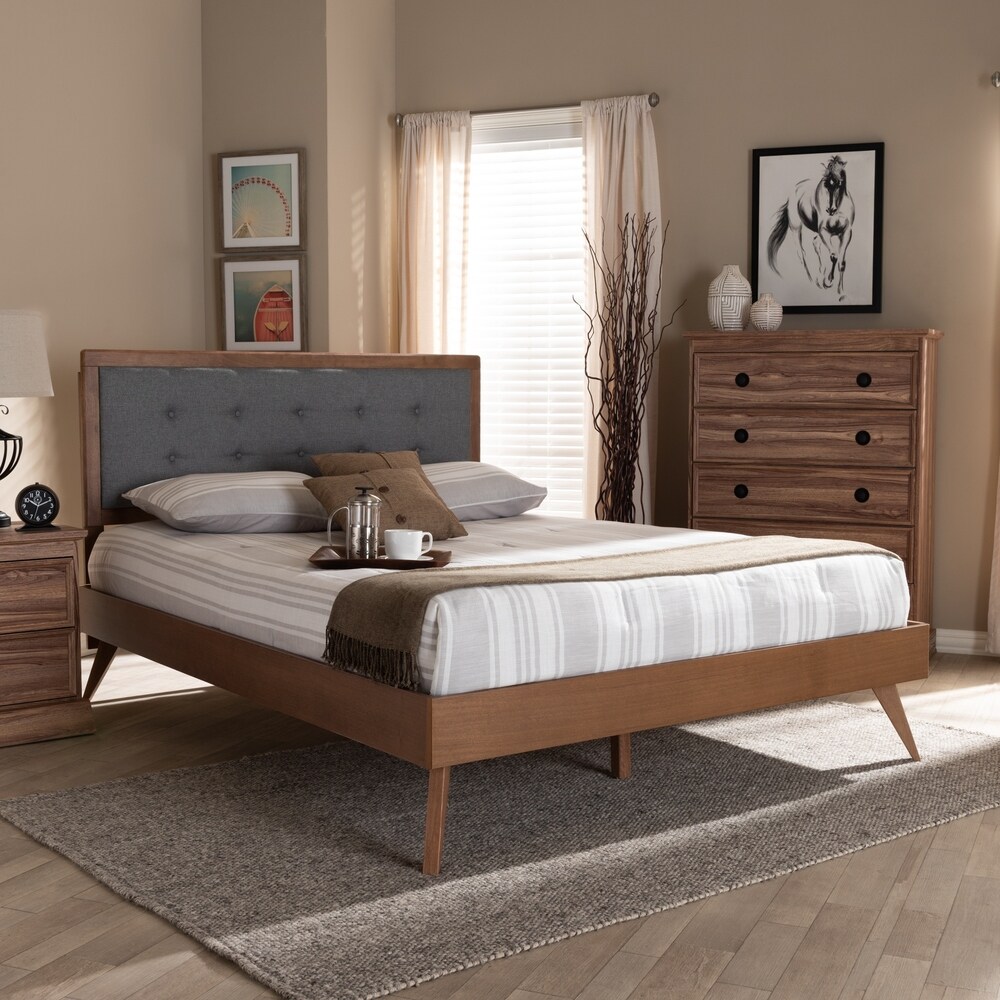 Carson Carrington Ulas Mid century Fabric Platform Bed