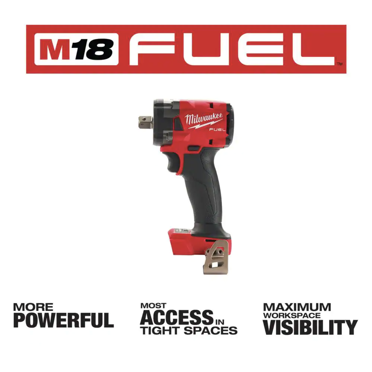 Milwaukee M18 FUEL GEN-3 18V Lithium-Ion Brushless Cordless 1/2 in. Compact Impact Wrench with Pin Detent (Tool-Only)