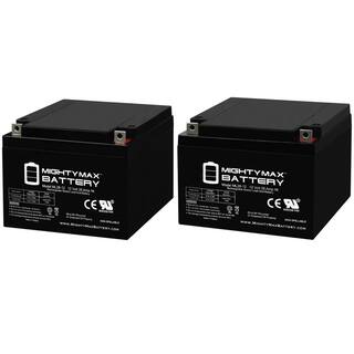 MIGHTY MAX BATTERY 12-Volt 26 AH T3 Terminal Sealed Lead Acid Battery (2-Pack) ML26-12MP2