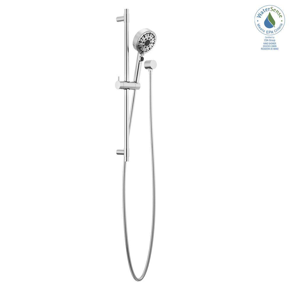 Peerless Precept 6-Spray Patterns 1.5 GPM 3.88 in. Wall Mount Handheld Shower Head with Slide Bar in Chrome P62447