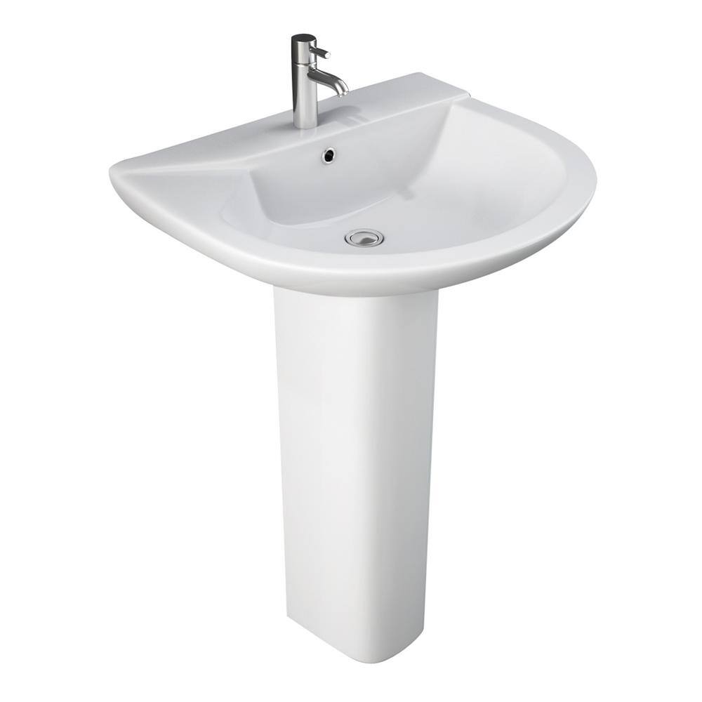 Barclay Products Anabel 555 Pedestal Combo Bathroom Sink in White 3-421WH