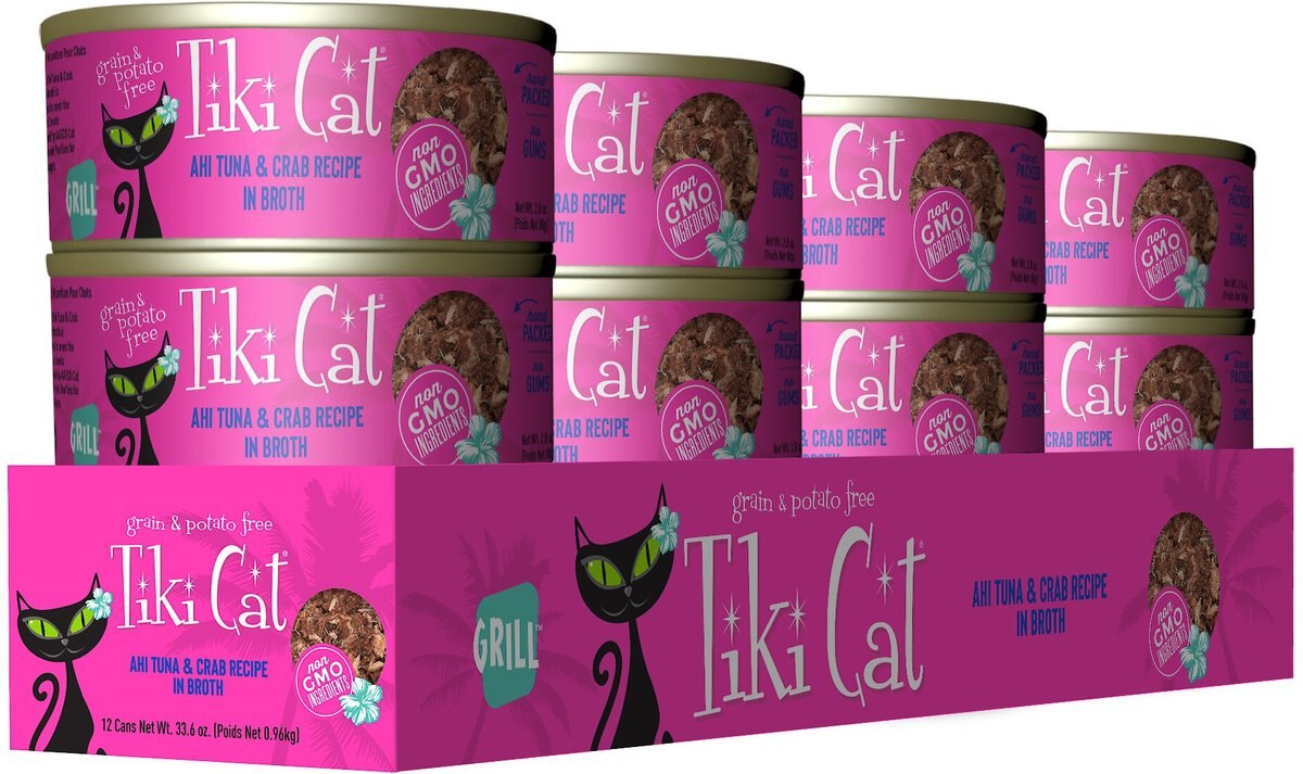 Tiki Cat Hana Grill Ahi Tuna with Crab in Tuna Broth Grain-Free Canned Cat Food