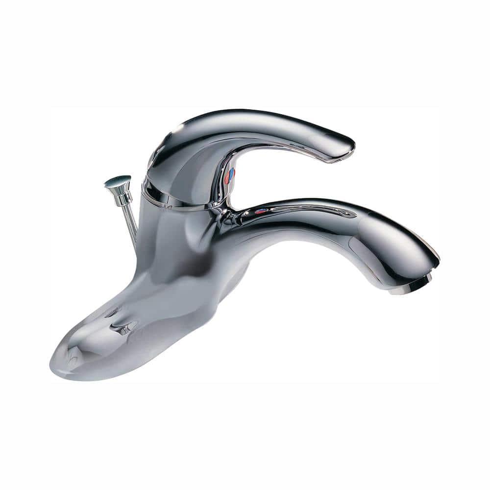 Delta Commercial 4 in Centerset SingleHandle Bathroom Faucet with Metal Drain Assembly in Chrome