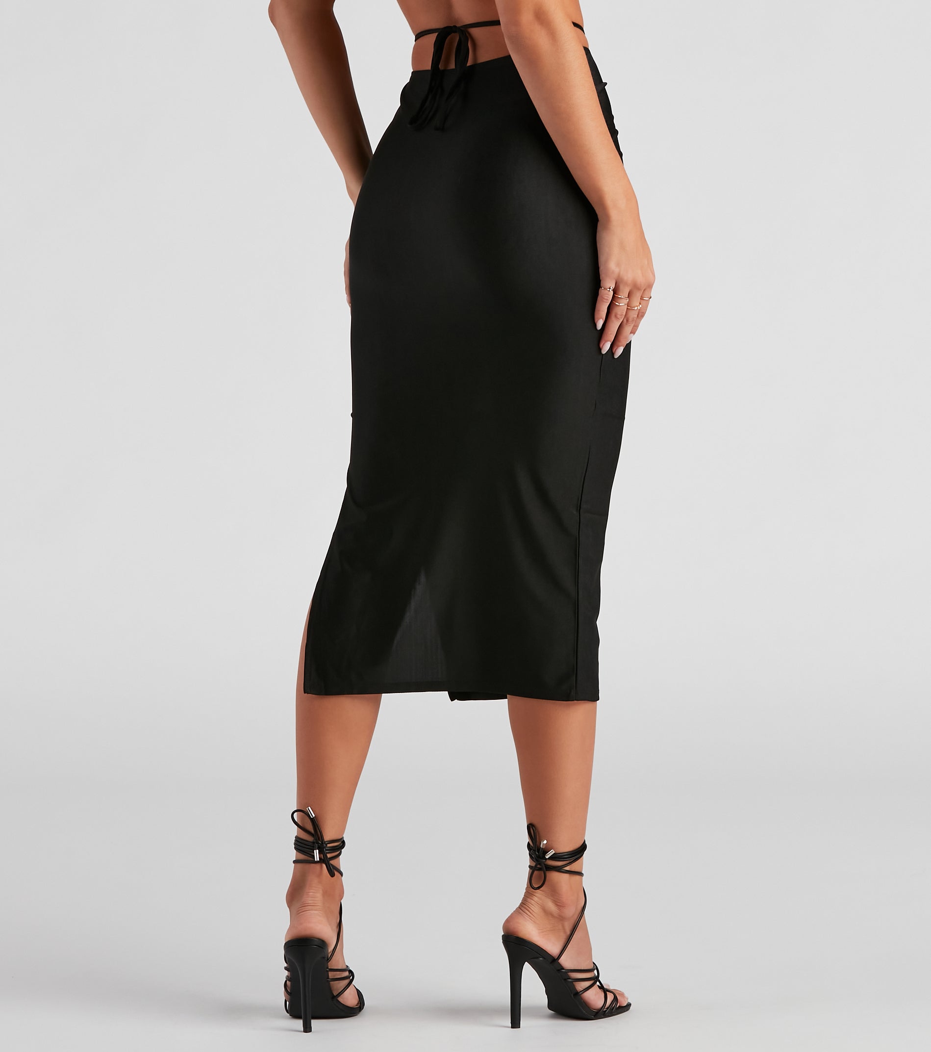 Major It-Girl Satin Midi Skirt